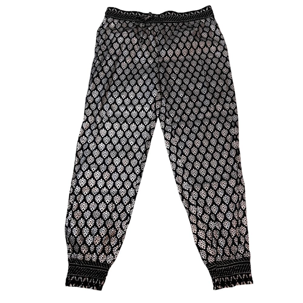 Devi Designs Silver Black Metallic Jogger Pull On Pants 100C Shimmer Boho Pants